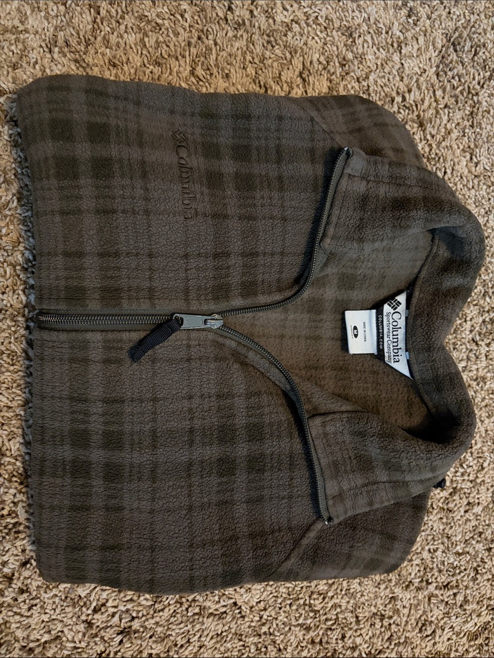 Columbia Brown Plaid Full-Zip Fleece Jacket - Picture 2 of 2